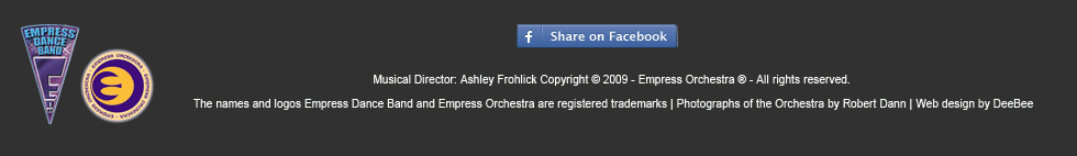 Empress Dance Band and Orchestra logos plus copyright and acknowlegements